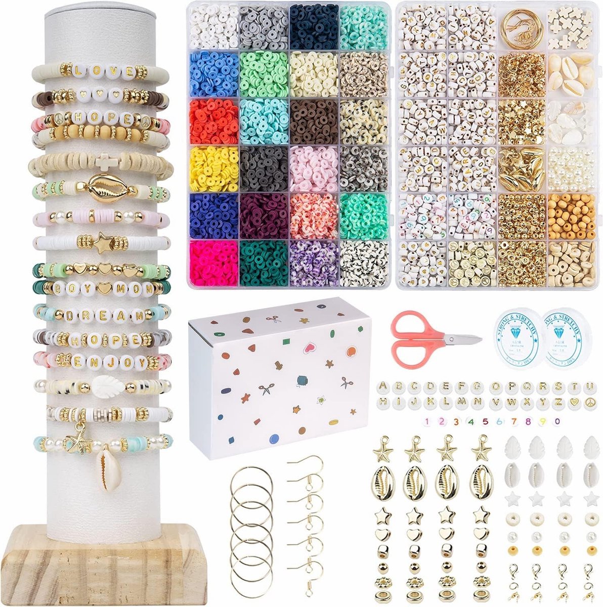 Kit de fabrication de bracelet en perles d'argile, 8000 + Pcs