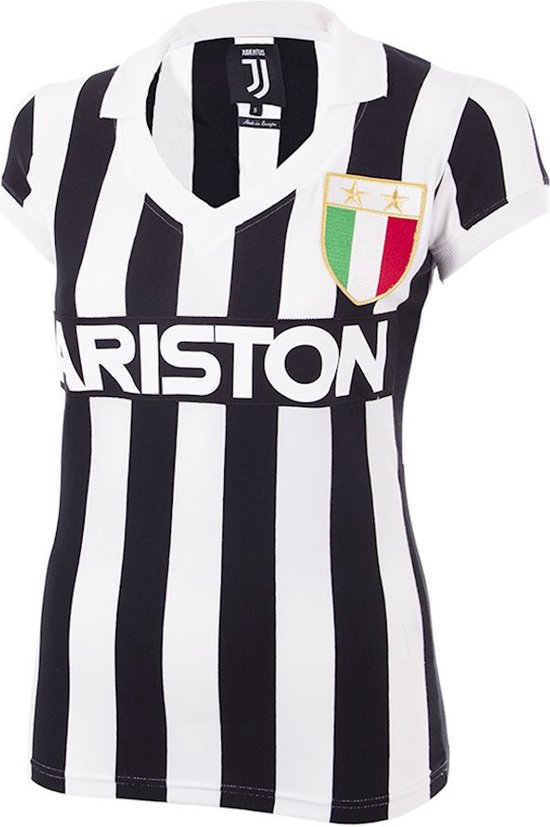 COPA - Juventus FC 1984 - 85 Retro Voetbal Shirt - M - Zwart; Wit