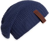 Knit Factory Coco Gebreide Muts Heren & Dames - Sloppy Beanie hat - Capri - Warme donkerblauwe Wintermuts - Unisex - One Size