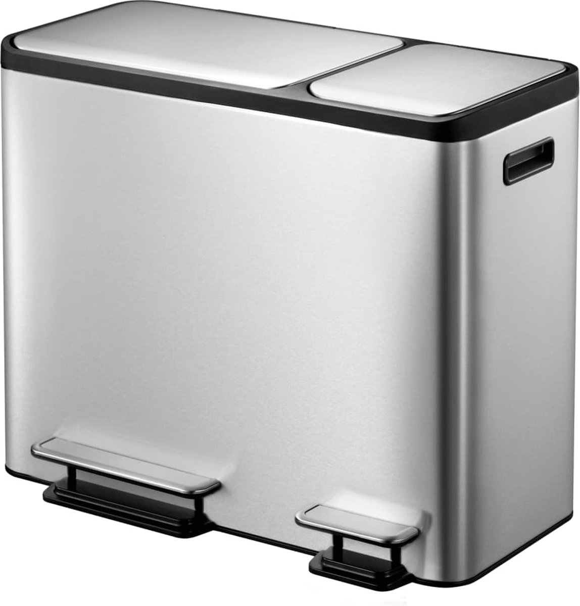 Poubelle tri sélectif Design inox mat 2 x 52,5 L