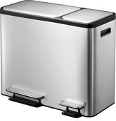 Bol.com EKO EcoCasa Recycle Prullenbak - 3x 15 l - Mat RVS aanbieding