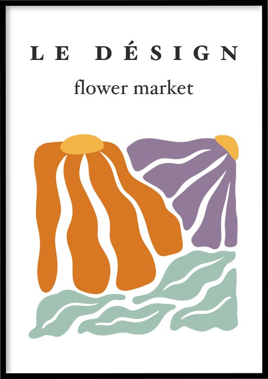 Poster Le désign flower market - Abstracte poster - 30x40 cm - Exclusief lijst - WALLLL