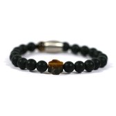 IbizaMen KIDS - jongens - armband - edelsteen - matte onyx - 6mm - 14cm