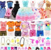 Poppenkleertjes en Accessoires Geschikt voor 30 cm Barbie Poppen, 50-delige Poppenkleding voor Modepoppen