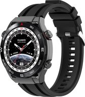 Universeel Smartwatch 22MM Siliconen Bandje - met Gespsluiting - Zwart