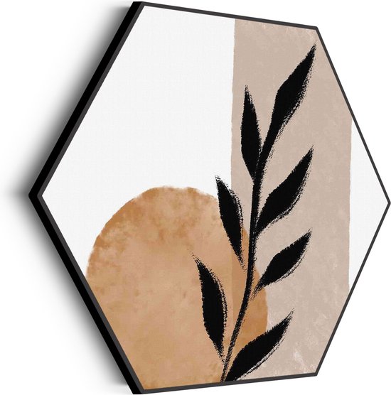 Akoestisch Schilderij Scandinavisch Patroon met Bloem 02 Hexagon Basic M (60 X 52 CM) - Akoestisch paneel - Akoestische Panelen - Akoestische wanddecoratie - Akoestisch wandpaneelKatoen M (60 X 52 CM)