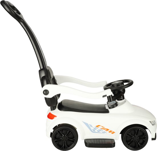 FANTASK 4-in-1 opvouwbare loopwagen met instelbare hoogte en snelheid, in de vorm van een babyauto met muziekdoos, lichten en wielen, roze