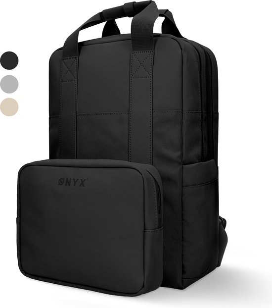 ONYX® Modulaire Rugzak met Laptopvak - 20 L - Afneembare Toilettas / Organizer - Dames en Heren - Handbagage - Zwart