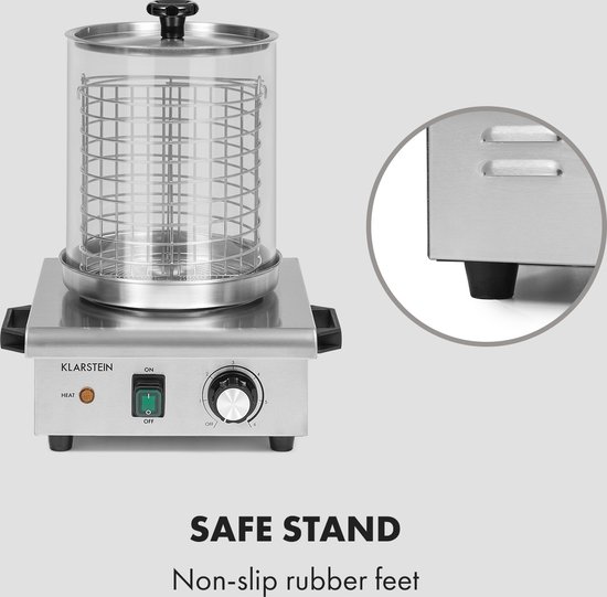 Pro Worstfabriek 450 hotdog maker 450W 5L 30-100°C glas roestvrij staal van Merkloos — afbeelding 4