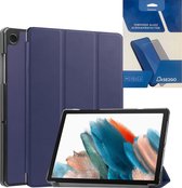 Tablethoes en Screenprotector geschikt voor Samsung Galaxy Tab A9 (2023) - Tri-fold hoes met Auto/Wake functie - Blauw
