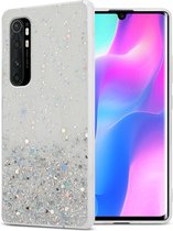 Cadorabo Hoesje geschikt voor Xiaomi Mi NOTE 10 LITE in Transparant met Glitter - Beschermhoes van flexibel TPU silicone met fonkelende glitters Case Cover Etui