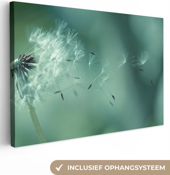 Canvas Schilderij Zaden - Paardenbloem - Abstract - 120x80 cm - Wanddecoratie