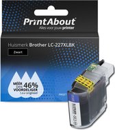 PrintAbout huismerk Inktcartridge LC-227XLBK Zwart Hoge capaciteit geschikt voor Brother