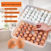 Eierhouder, eierhouder met deksel, eierbox van kunststof, eierhouder met deksel, draagbare eieropbergdoos, stapelbare eierschaal met deksel voor 38 eieren, voor koelkast