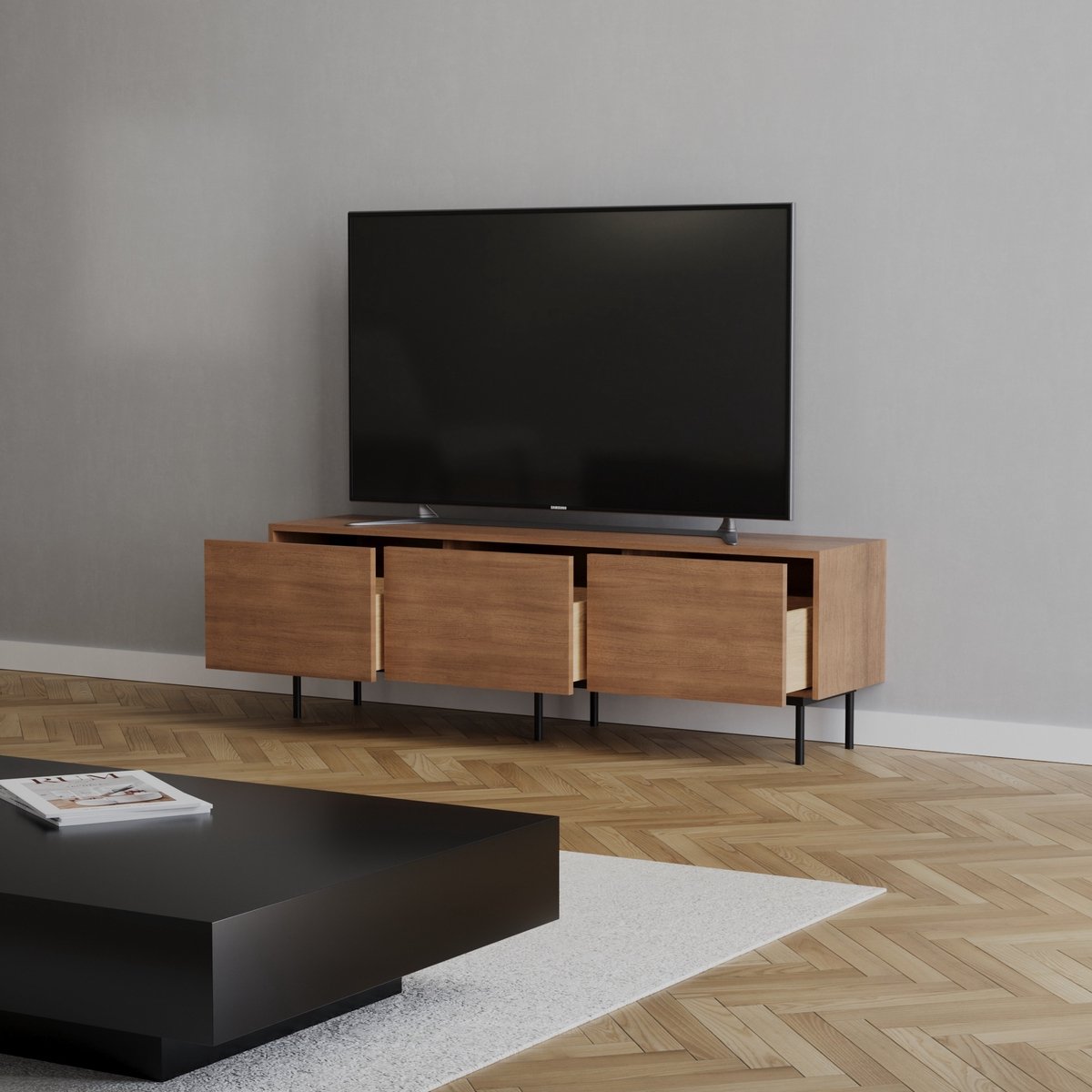 Bronx71 Tv-meubel Thomas rustiek eiken 150 cm Bruin