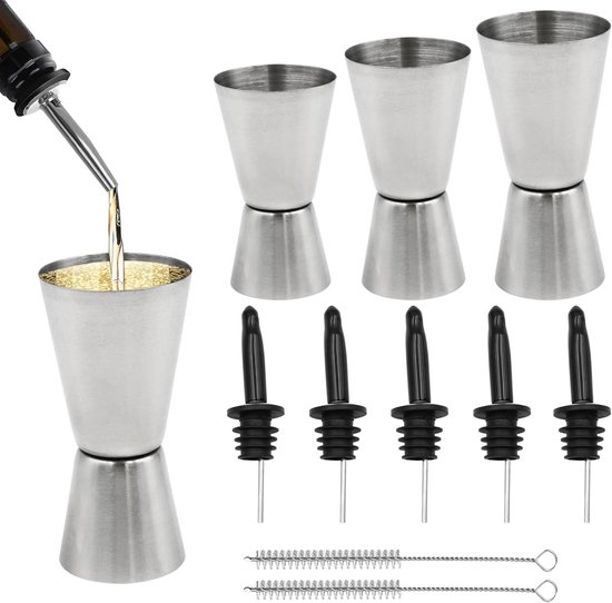 Bar Jigger, Cocktail Shaker Mesure Tasse, Acier Inoxydable Double