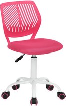 Bureaustoel verstelbare draaibare bureaustoel stoffen zitting ergonomische bureaustoel zonder armleuning, roze