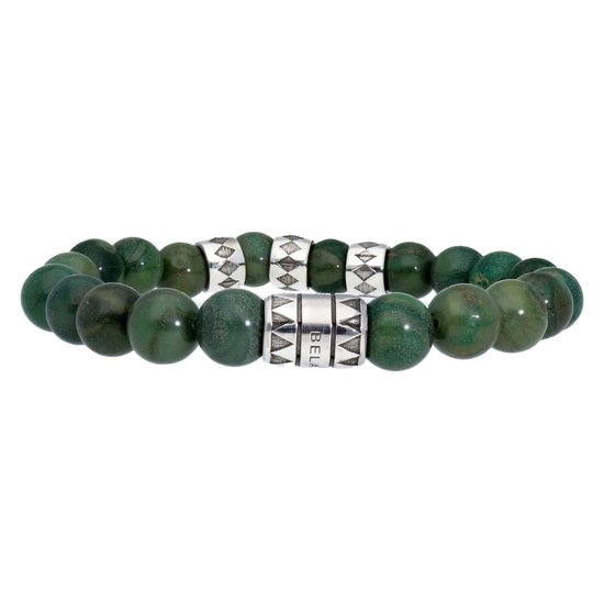 Bela Bonaco Armband Luxury B10 - Africaanse Jade - Geoxideerd Sterling Zilver