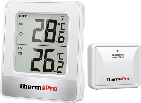 Thermomètre sans fil Thermomètre d'ambiance pour intérieur/extérieur avec  capteur