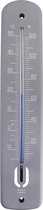 Grote buitenthermometer - 380 mm tuinthermometer voor buiten voor gebruik in de tuin, kas terras, zonneterras, toewijzing, muur, klassieke thermometer binnen buiten temperatuurmeter (grijs)