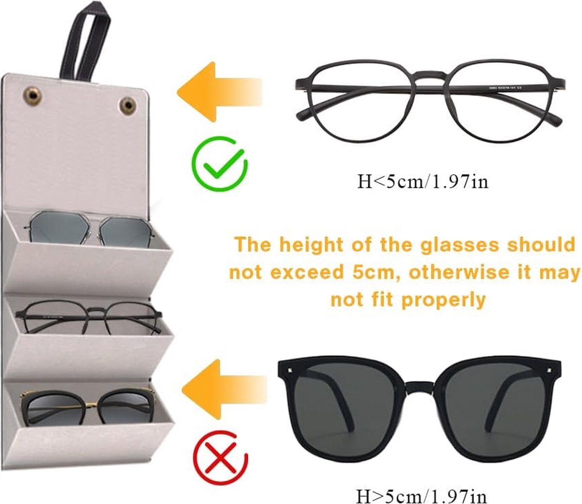 Brillenkoker voor meerdere brillen, reis-brillenbox, zonnebril