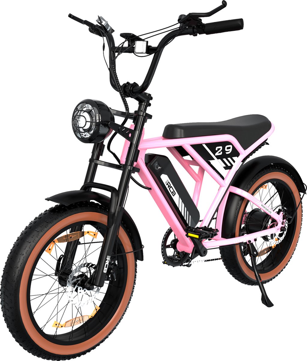 P4B - Fatbike - Elektrische Fatbike - Elektrische Fiets - Elektrische Mountainbike - E bike - Roze - 1 jaar garantie - Legaal openbare weg