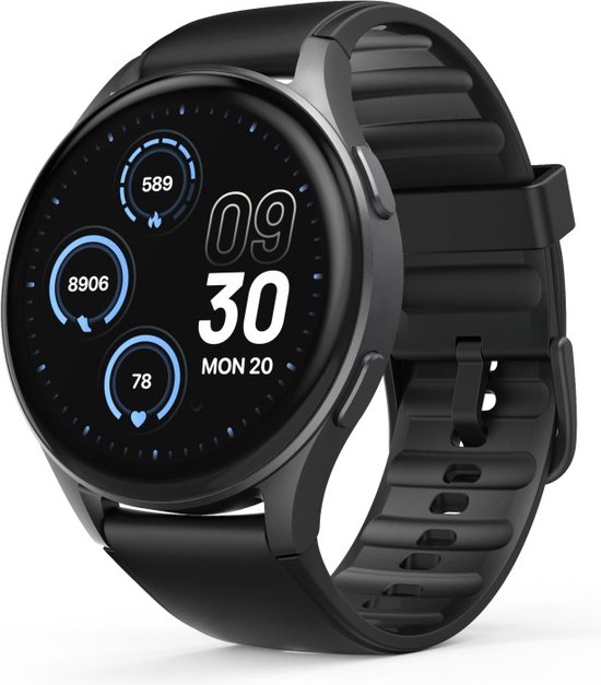 Hama Smartwatch 8900 - Zwart - Telefoonfunctie, Bluetooth, GPS & Gezondheidsmonitoring – 3.63 cm - Waterdicht, AMOLED Display & 110+ Sportmodi