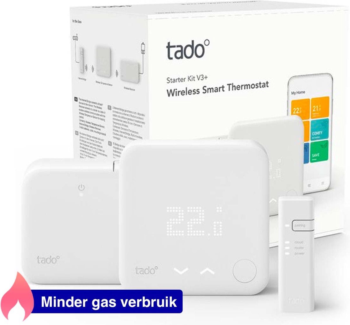 Tado Bundle : Thermostat intelligent sans fil - Thermostat Smart V3+ avec 7  boutons de