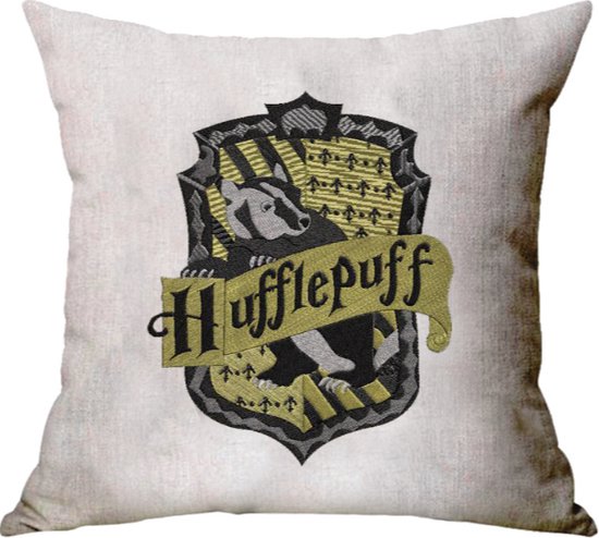 Harry Potter Kussenhoes | Huffelpuf - Hufflepuff Huiswapen | 45x45 cm