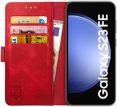 Rosso Element Book Case Wallet Hoesje Geschikt voor Samsung Galaxy S23 FE | Portemonnee | 3 Pasjes | Magneetsluiting | Stand Functie | Rood