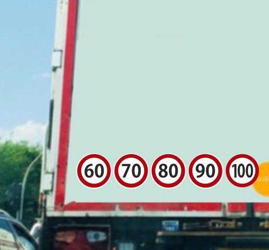 Verkeersbord maximum snelheid. 60, 70, 80, 90 en 100 km Sticker.
