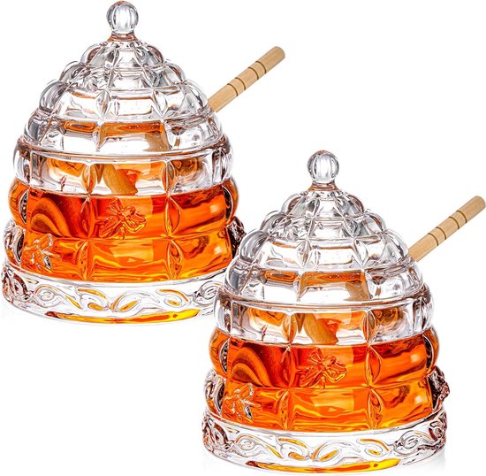 Relaxdays Kiemglazen Set Van 2 - 850 Ml Met Standaard En Afneembaar Schaaltje, Voor Zelf Kiemen Kweken, Helder/Wit