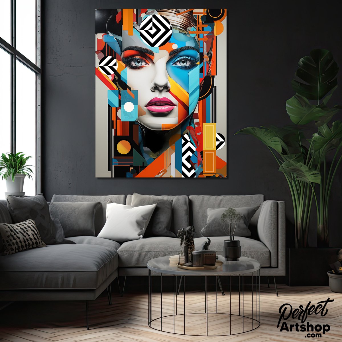 POPART LADY: 60x80cm Aluminium Decoratie - Kunst - Vrouw - Woninginrichting