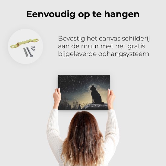 Artaza Peinture sur toile Chat Vintage dans la forêt – 30 x 20 – Klein – Photo sur toile – Impression sur toile