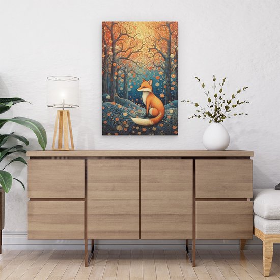 Artaza Peinture sur toile Renard dans la forêt - Art - 40x60 - Photo sur toile - Impression sur toile