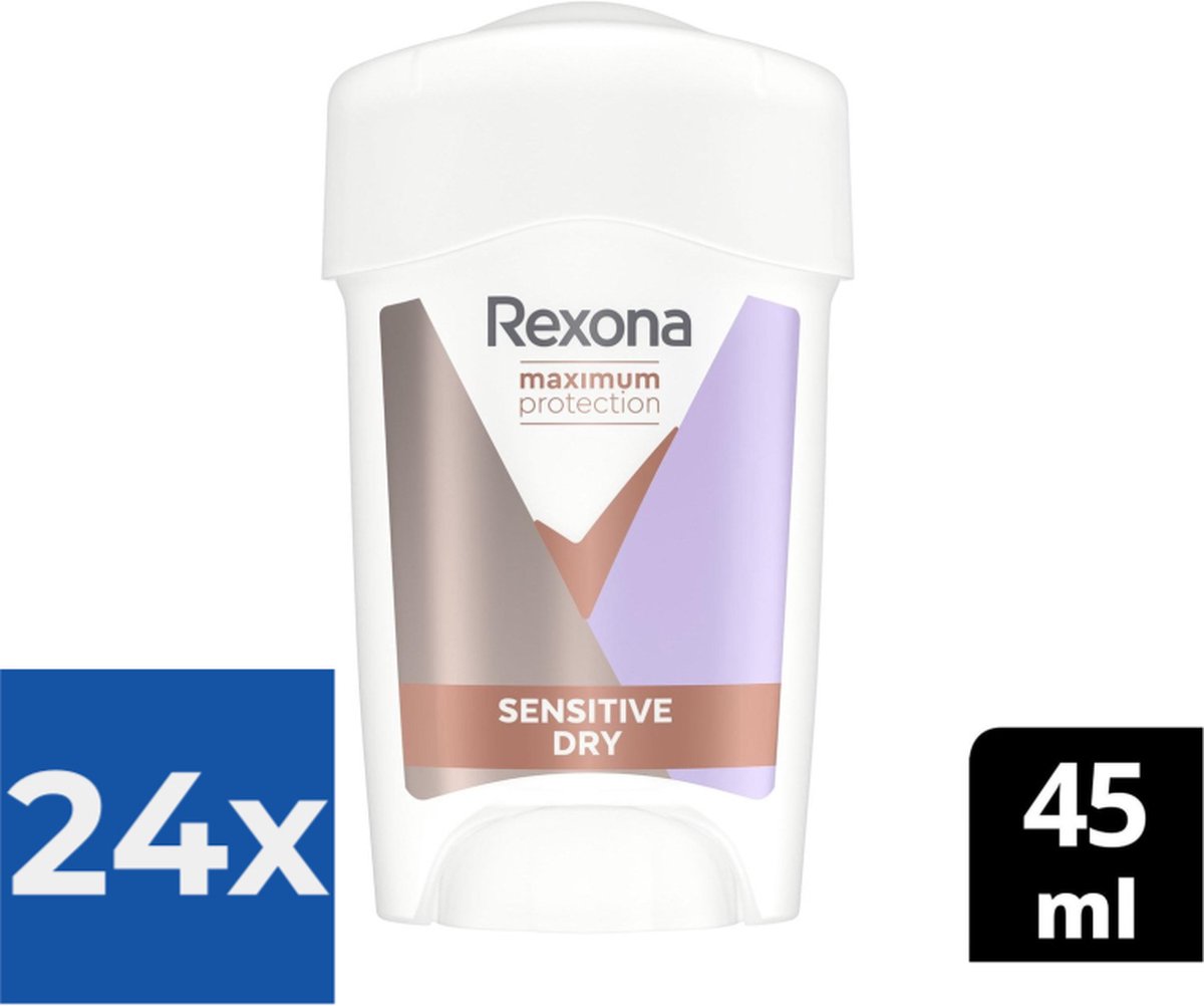 Goedkoopste Rexona Maximum Protection Deodorant Sensitive Dry - 45 ml - Voordeelverpakking 24 stuks