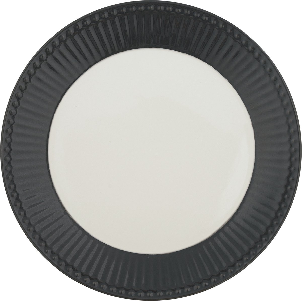 Greengate Alice ontbijtbord donkergrijs - ⌀ 23cm - bord