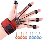 Hand trainer, finger trainer and leather bracelet, portable hand grip strengthener, wrist strengthener, forearm trainer, silicone finger grip strength exerciser to improve and rehabilitate forearm
