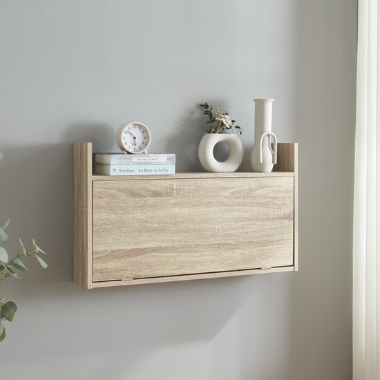 Klaptafel Rautalampi wandbureau voor wandmontage eikenkleurig [en.casa]