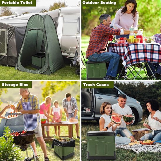 Drezesov Camping Toilet Foldable Mobile Dry Separator Toilet with 12 Organic Toilet Bags Very Stable Toilet Mobile Folding Toilet for Outdoor Camping Gadgets van Drezesov — afbeelding 4