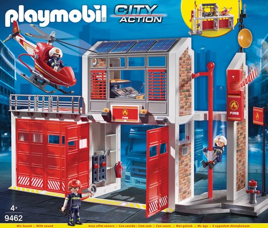PLAYMOBIL City Action Grote brandweerkazerne met helicopter - 9462 - PLAYMOBIL