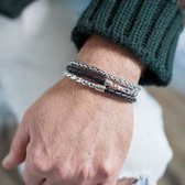 SILK Jewellery - Zilveren Armband - Fox - 265BLK.20 - Maat 20,0
