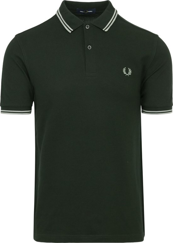 Fred Perry - Polo M3600 Donkergroen T51 - Slim-fit - Heren Poloshirt Maat M