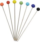 Glorex Épingles avec tête de perle/épingles à tête/épingles à coudre - 4 cm - colorées - 100x pièces - épingles de loisir