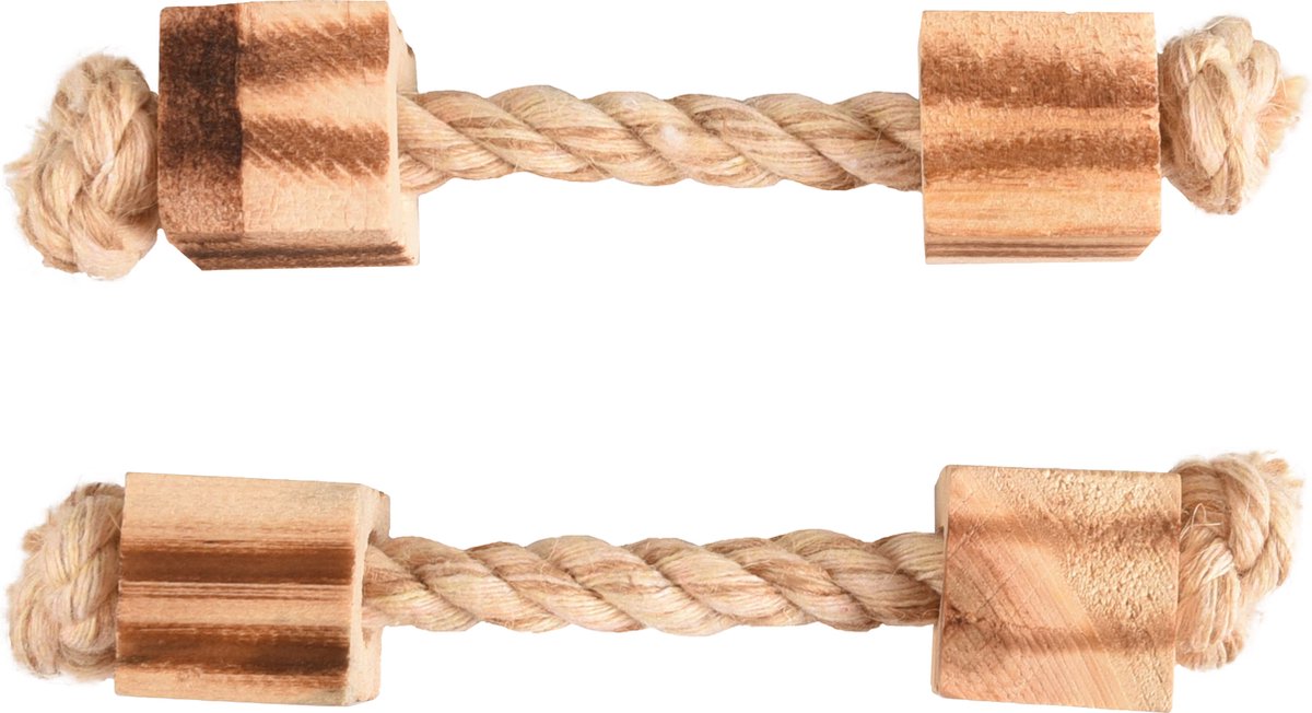 Bbq - Speelgoed Knaagdier - Ks Bbq Touw+2xkubus Natuur 12cm 2st - 2st - 127263 - 2st de Flamingo en Naturel – photo produit