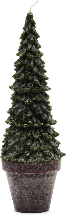Riviera Maison Kerstboom Kaars - Colorado Christmas Tree Candle - Groen - Maat L