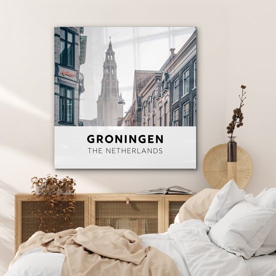 Peinture sur Verre - Pays- Nederland - Groningen - Tour - 90x90 cm - Peintures sur Verre Peintures - Photo sur Glas