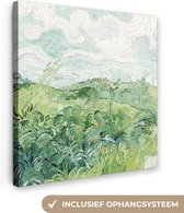 Canvas Schilderij Van Gogh - Kunst - Oude meesters - Veld met groen koren - 20x20 cm - Wanddecoratie