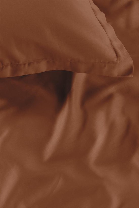 Ambiante Satin Uni dekbedovertrek - Tweepersoons - 200x200/220 cm - Bruin van Ambiante — afbeelding 2