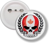 Button Met Speld - Schedel Vlag Canada
